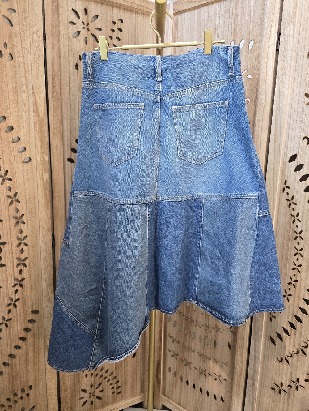 NWOT We The Free Piece Of Work Denim Midi Skirt - Picture 8 of 15
